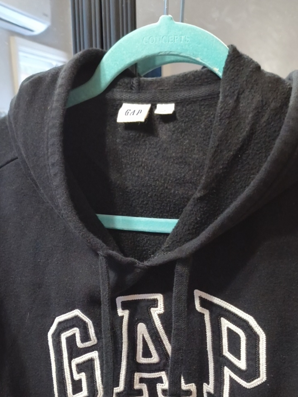 GAP Men's Black Hoodie with White Logo